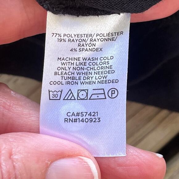 LOFT Black Long Sleeve Soft Knit Tie Front Top Size MP. NEW - Picture 6 of 6